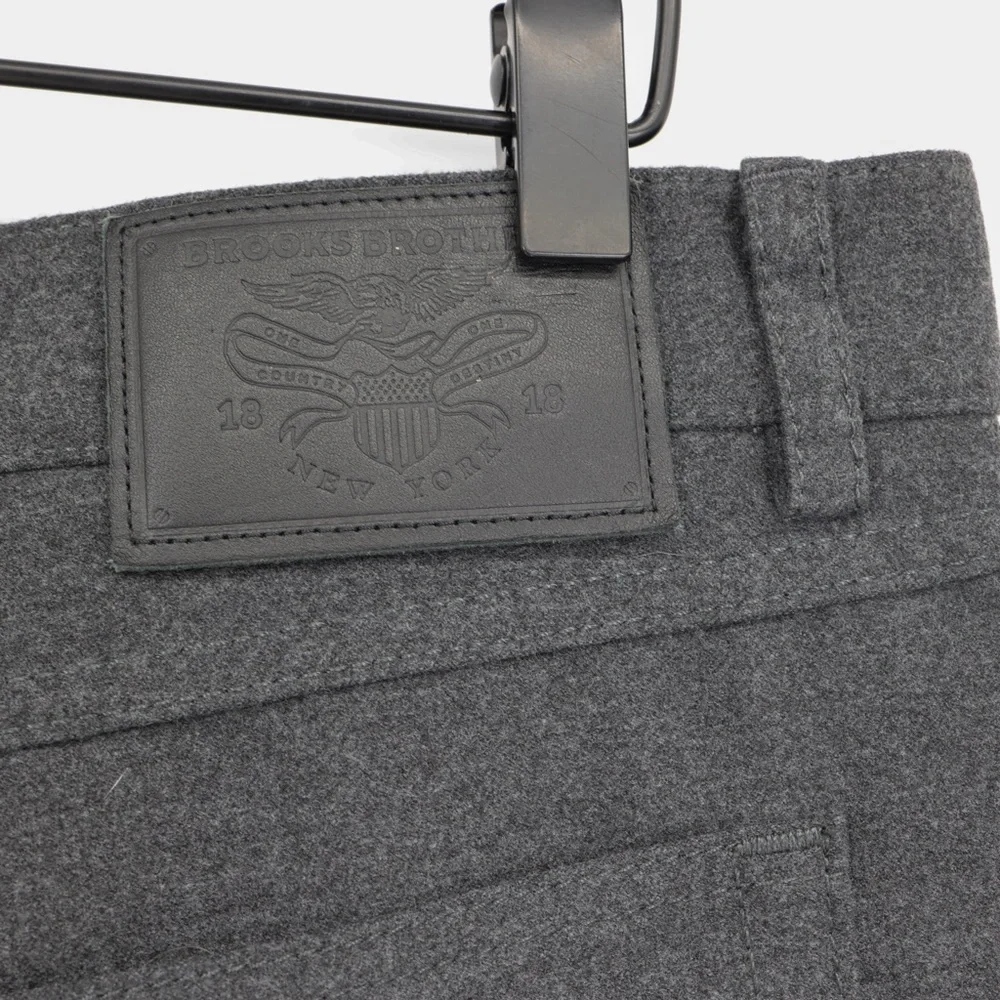 Brooks Brothers Men Straight Leg Wool Blend Pants Charcoal 34x30 Classic‎ Preppy